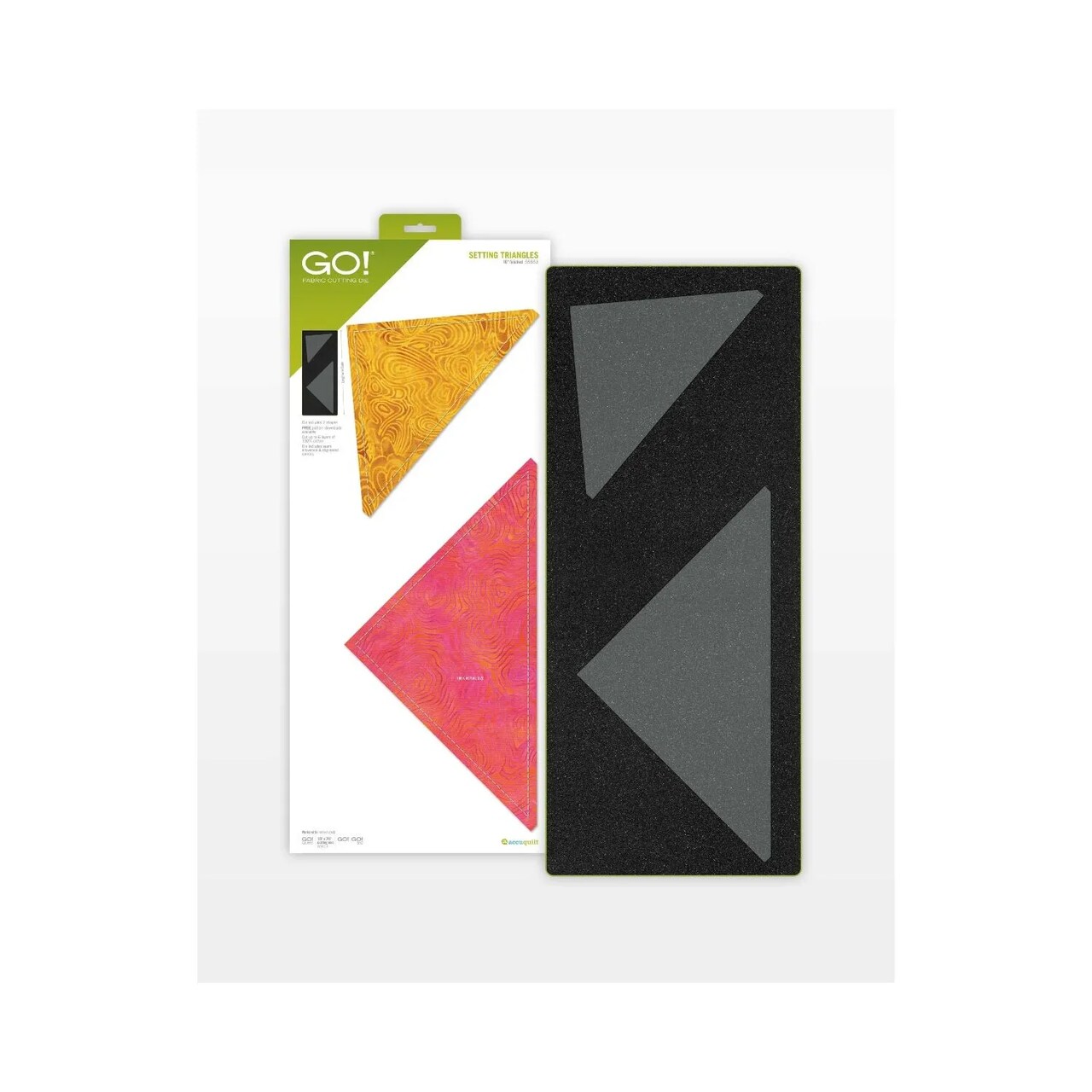 AccuQuilt GO! Setting Triangles Die – 10" Finished Quilt Blocks, Fabric Cutting Die